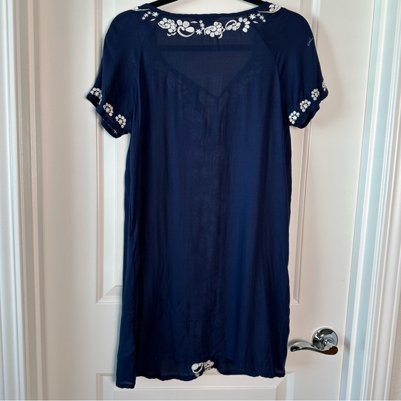 Boden Swim Coverup Dress Navy White Embroidered size 6 - Picture 4 of 5
